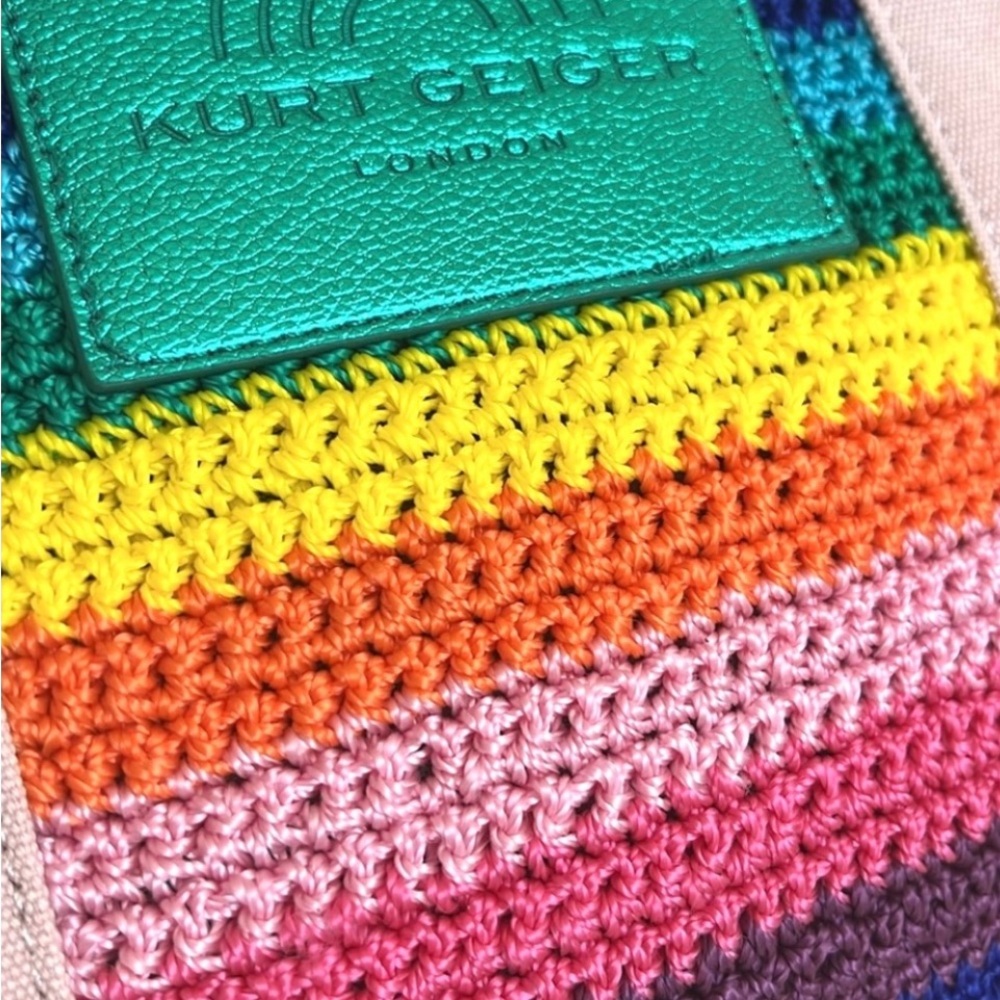 KURT GEIGER Southbank crochet rainbow large tote - Picture 4 of 16